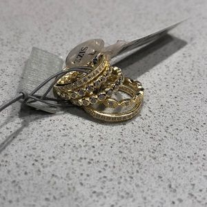 Stackable Gold and CZ Rings